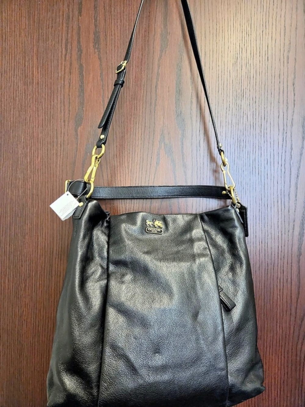 Coach Madison Isabelle Shoulder Bag Black Leather NWT